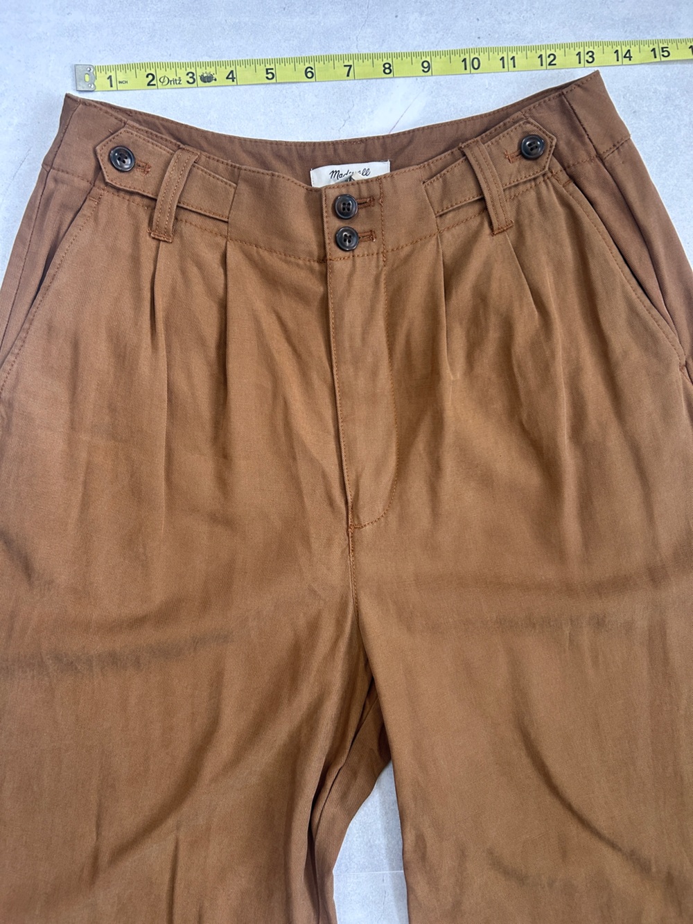 Madewell Harlow High Rise Wide Leg Trouser Pants in Acorn / Warm Brown Size 4 - Picture 12 of 16